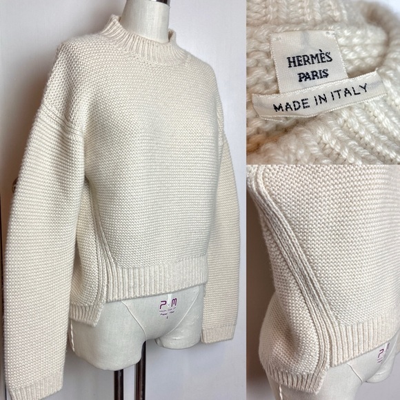 Hermes Sweaters - Beautiful Hermès Garter Stitch Pullover Sweater